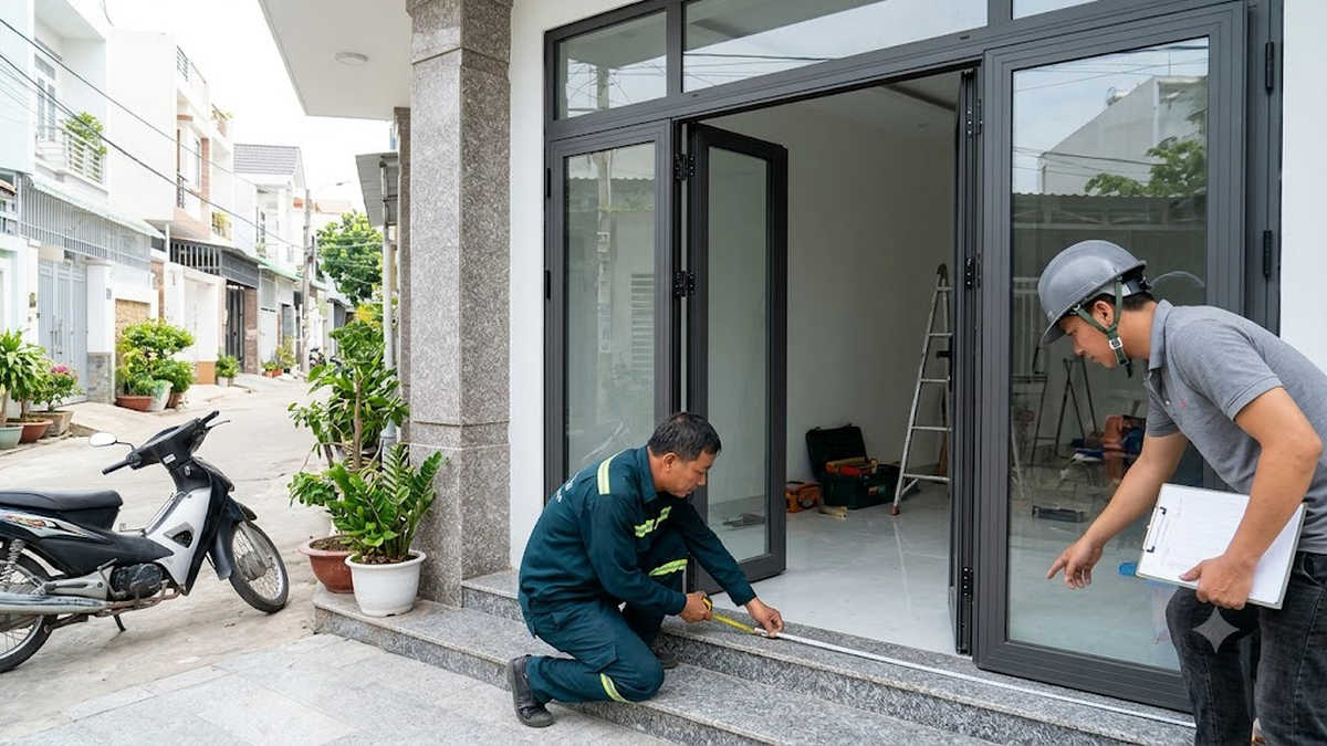 Lưu ý quan trọng về kích thước khi lắp cửa đi 4 cánh GROBER